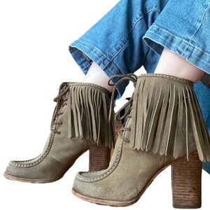 Frye Parker Fringe Short Suede Boots